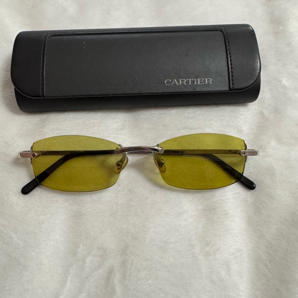 Cartier Yellow Sunglasses with Case